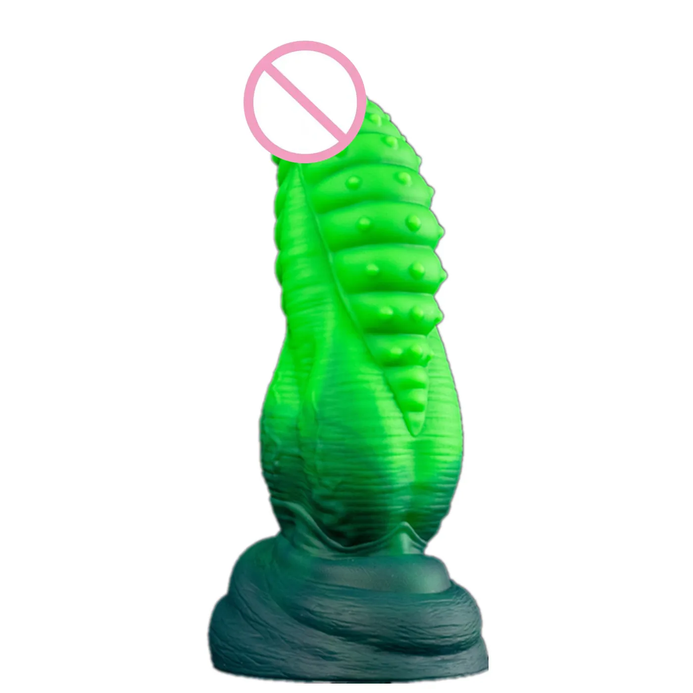 Oieffur Sex Toys Fantasy Anal Plug Gradient Green PlatinumGrade Silicone Powerful Suction Cup Base Adult Erotic Products For Men