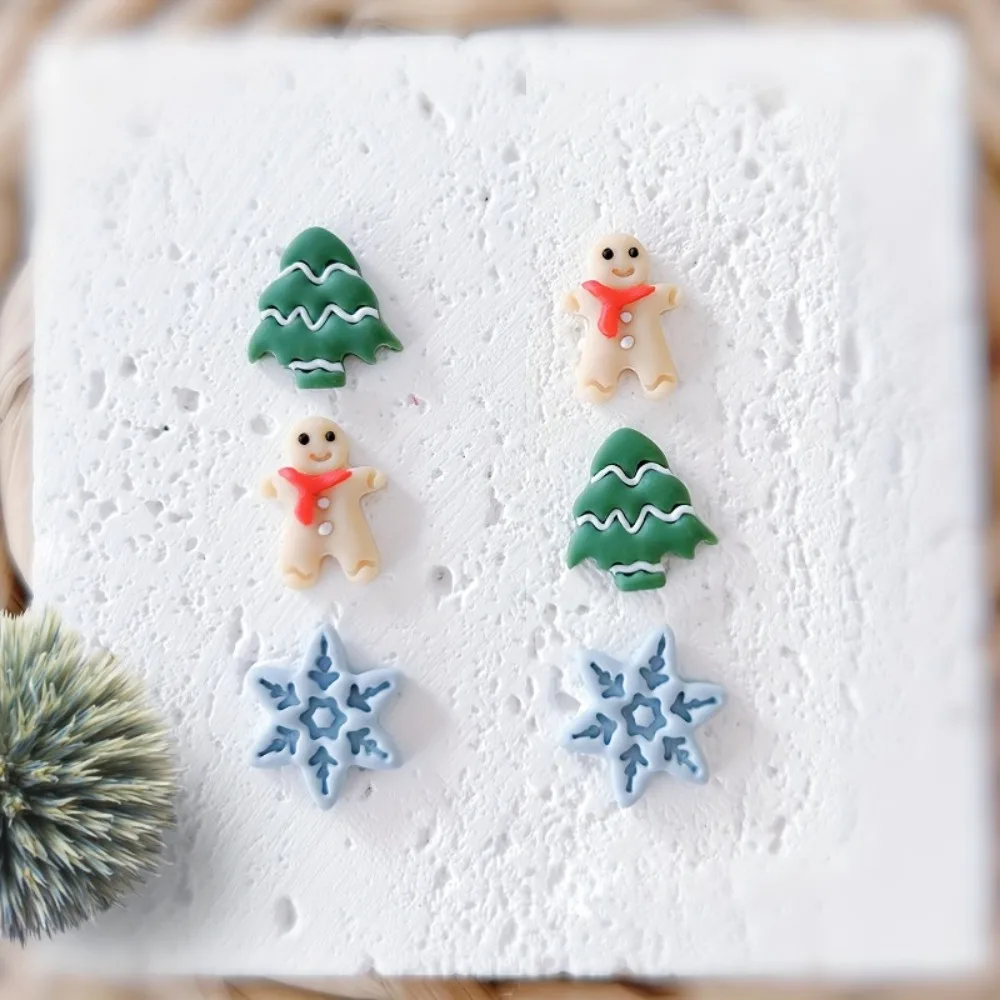 3Pcs Mini Christmas Polymer Clay Cutters Set Snowflake Gingerbread Christmas Tree Clay Molds for DIY Earrings Making Craft Tools
