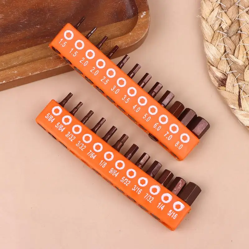 12/24[cs 25mm Hex Shank Magnetic Hexagonal Screwdriver Bit Set With Storage Strip