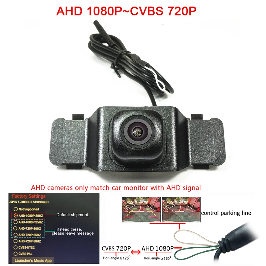 

180deg fisheye 1920*1080P AHD Car Front view camera for Toyota Corolla 2019 2020 2021 front grille park camera CVBS night vision