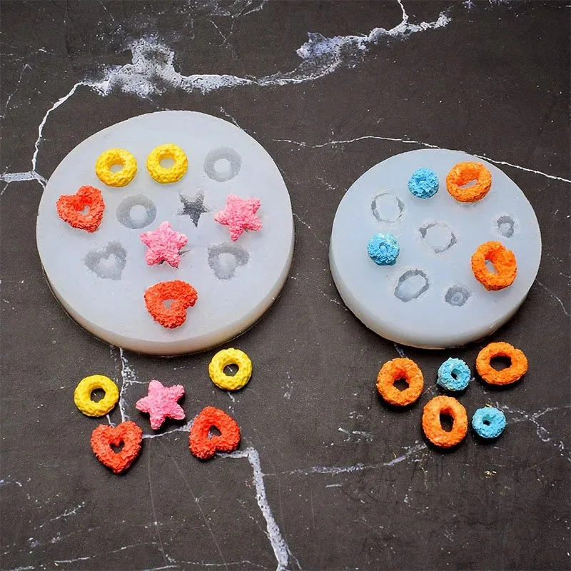 1/2pcs 3d mini chocolate cream doughnuts silicone fondant molds candle fudge wax melts molds berries chocolate candy mold
