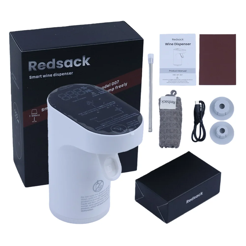 

Электрический графин для вина с сенсорным дисплеем, USB перезаряжаемый диспенсер для вина, регулируемое количество виски, насос для ликера, вина