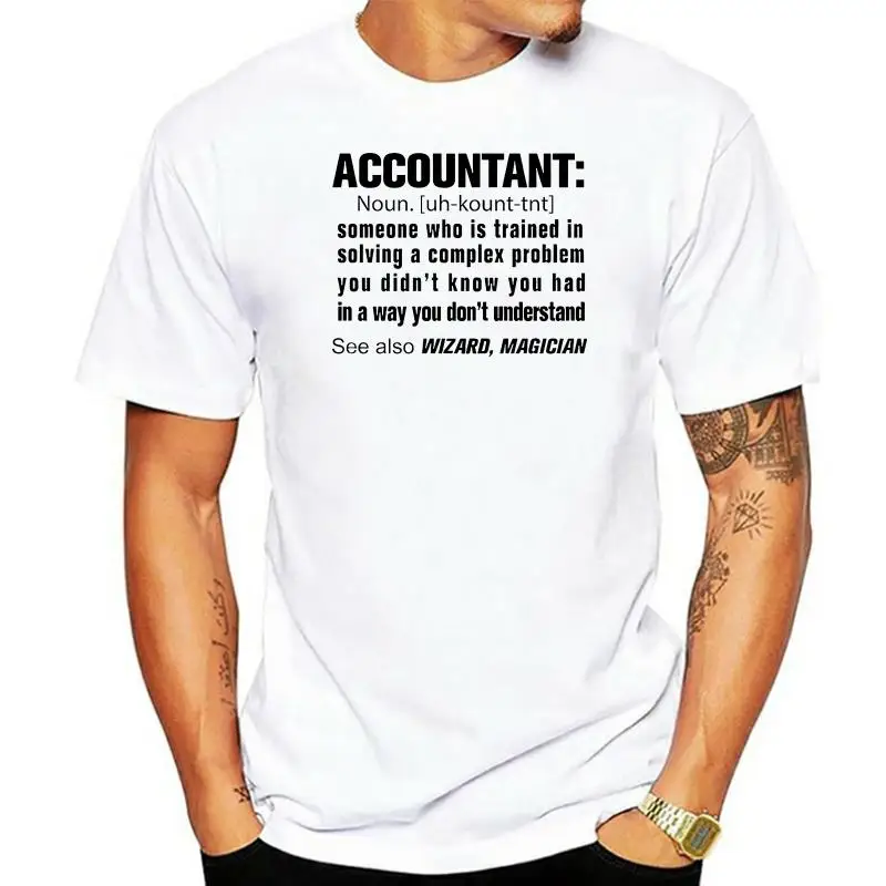 Men's CPA Accountant Accounting Tee Shirt Gift Hand-drawn Customizable Design Fashionable Clothing for Accountants