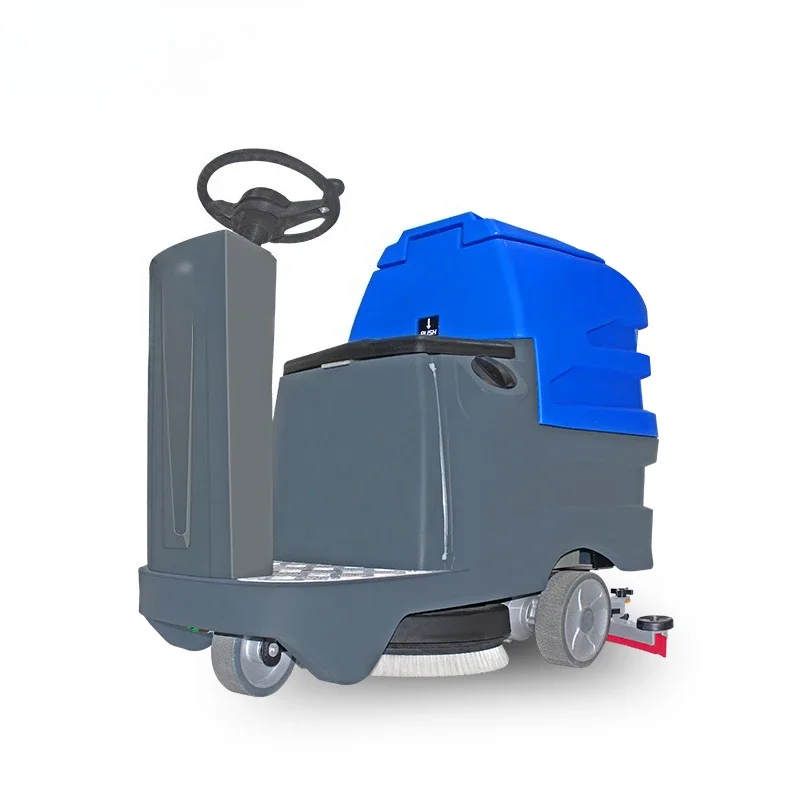 Small Automatic Ride-On Floor Scrubber Commercial Industrial Cleaning Machine for Tiles 24V Electric Industrial Commercial