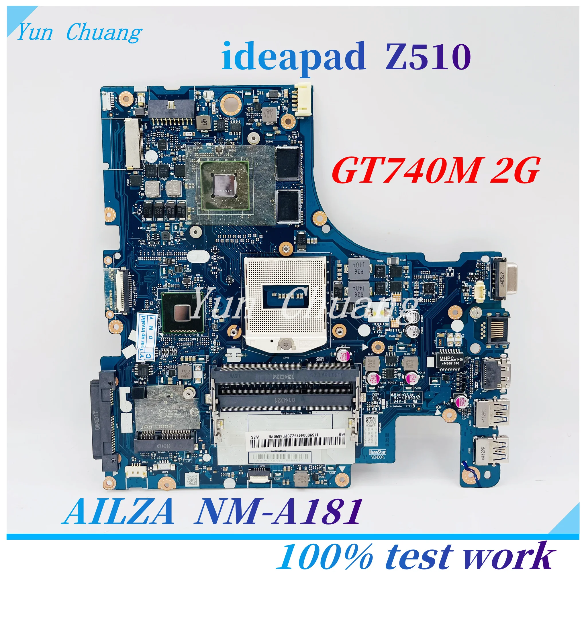 

AILZA NM-A181 90004479 Mainboard For Lenovo ideapad Z510 Laptop motherboard SR17E GT740M 2GB graphics DDR3L 100% fully tested