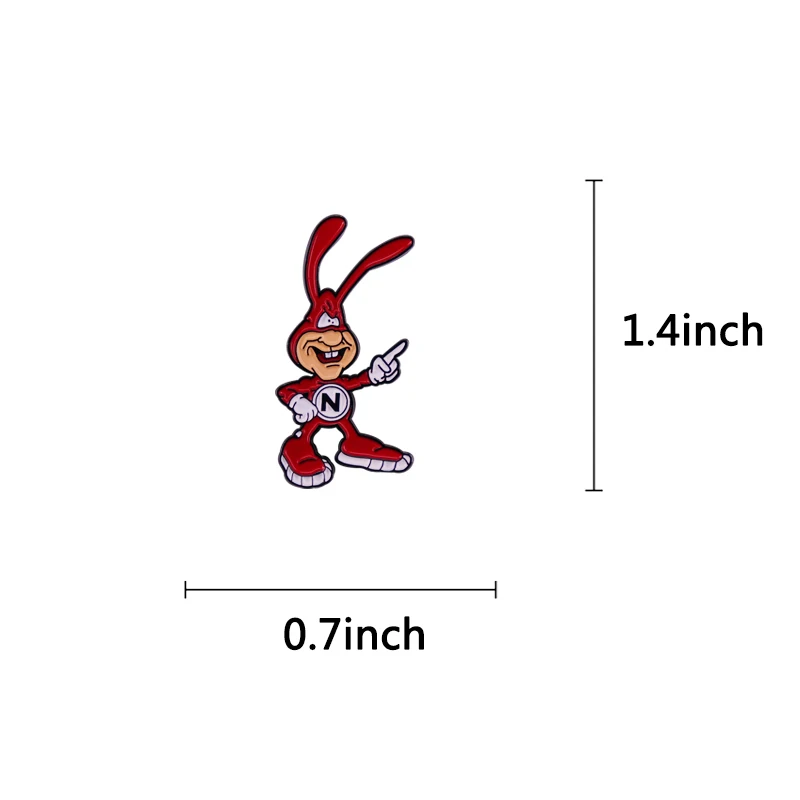 تجنب X و Noid دومينوس البيتزا التميمة المينا دبوس أرنب الأذن ارتداءها شخصية بروش شارة مجوهرات هدية