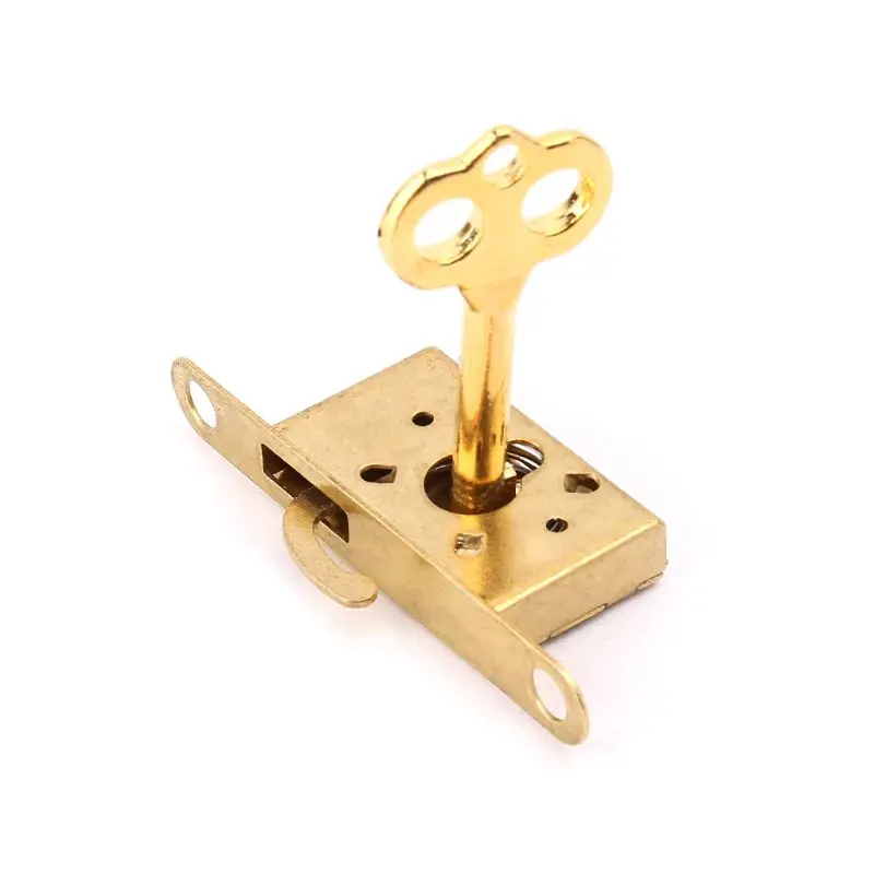 Vintage Drawer Lock with Key Antique Small Box Cabinet Door Locks Furniture Fittings Jewelry Case Toolbox Safety Supplies