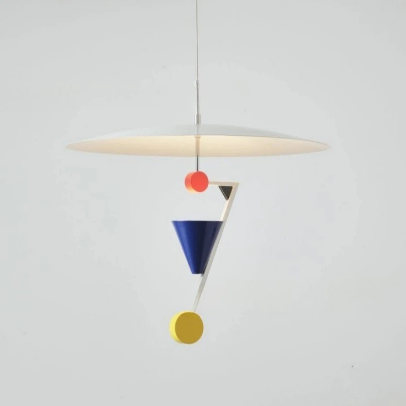 Retro color restaurant bar lamp, modern Nordic study chandelier c