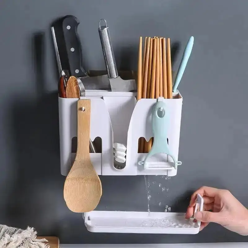 

Storage Holder Rack Household Kitchen Bathroom Tableware Organizer Drain Cage Cutlery Storage Box