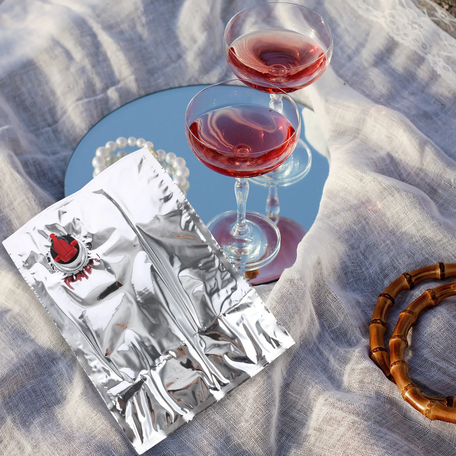 

10 шт. винных пакетов-вкладышей из полиэтилена с надежной герметизацией, с клапаном-бабочкой, альтернатива стеклянным бутылкам для вина и охлаждения