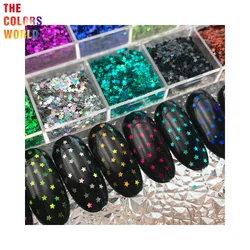 TCT-890 Holographic Star Glitter Smallest 1MM Size Paillettes For Nails Hair Beauty Polish Charms Nail Art Decorations Jewelry