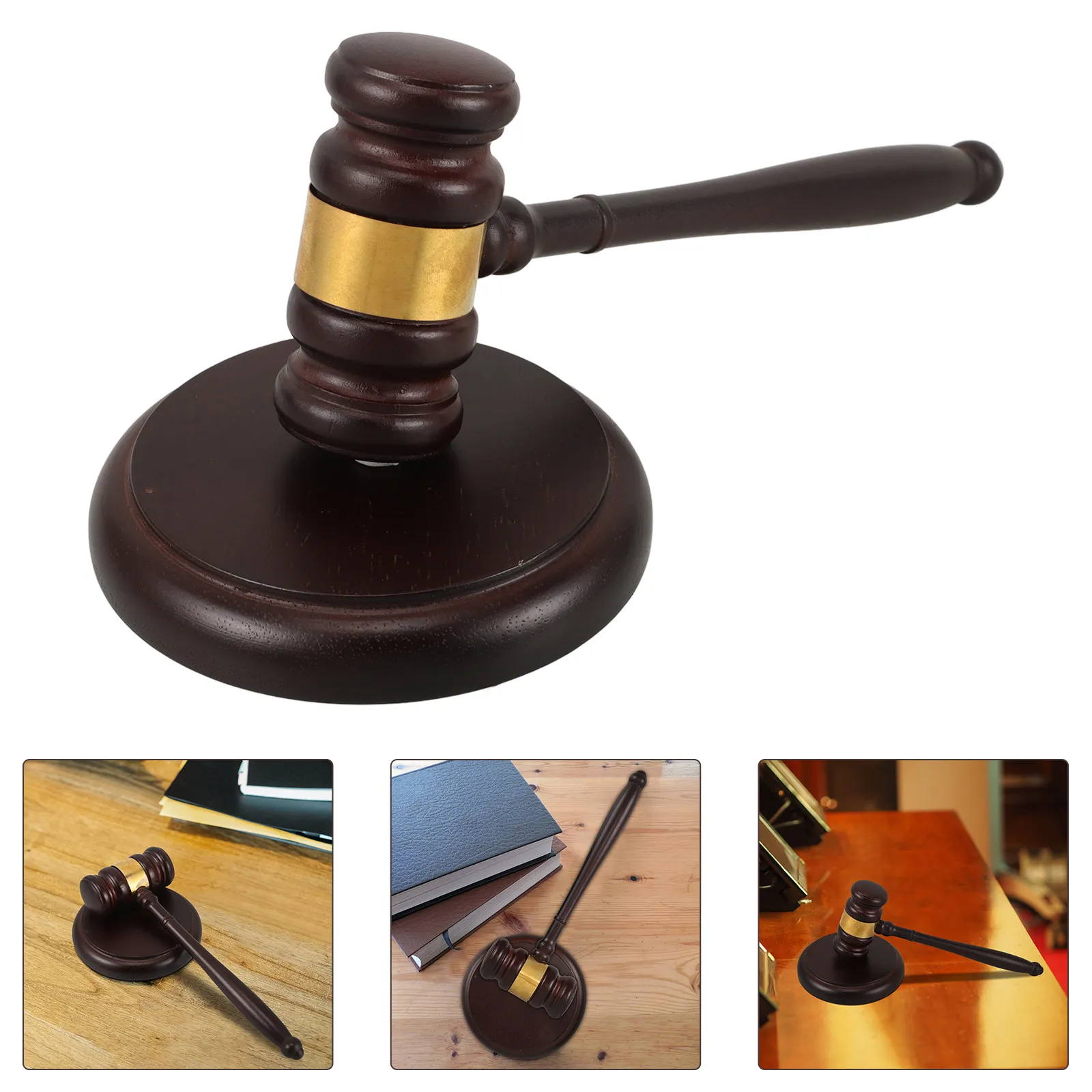 Wood Gavel Block Set Solid Wood Judge Hammer Courtroom Gavel Auctions Lawyer Office Decor Meeting Use Judge Mallet