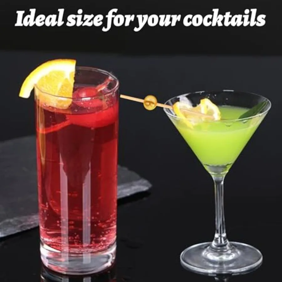 200 Stück Cocktail-Picks, 4,7 Ih, Zahnstocher für Vorspeisen, Einweg-Bambus-Cocktail-Stick für Getränke, Obst, Desserts, Party, Fay zu