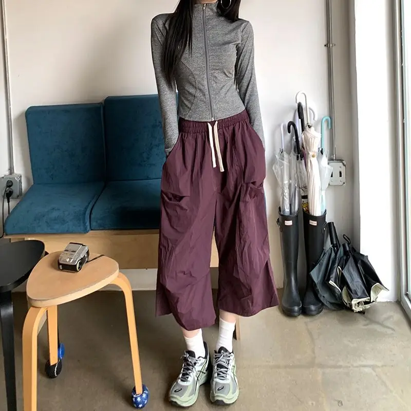 Commuter Shorts 2025 Spring and Summer Loose Casual American Retro Five-point Women's Shorts with Wide Legs