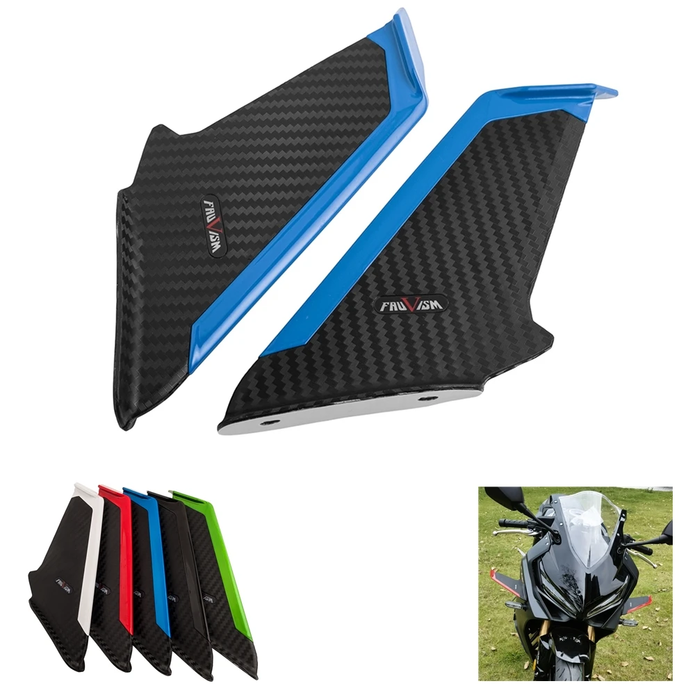 Motorcycle Aerodynamic Winglets, Downforce Side Spoilers, ABS Plastic Front Fairing, Universal Fit for Sport/Street Bikes