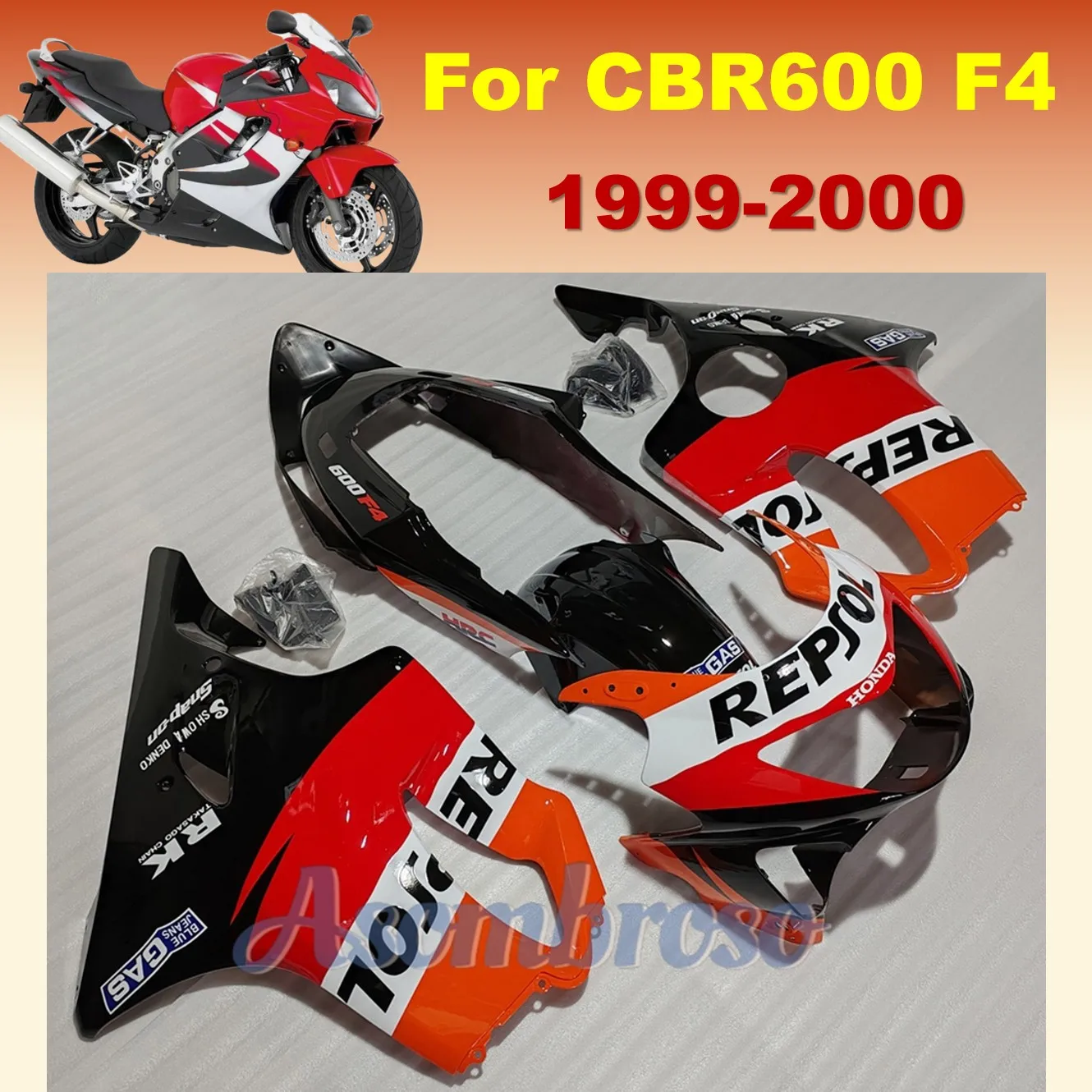 For Honda Repsol Fairing kit CBR 600 F4 1999 2000 CBR600F4 CBR600 Motorcycle ABS Injection Molding Complete Bodywork Set