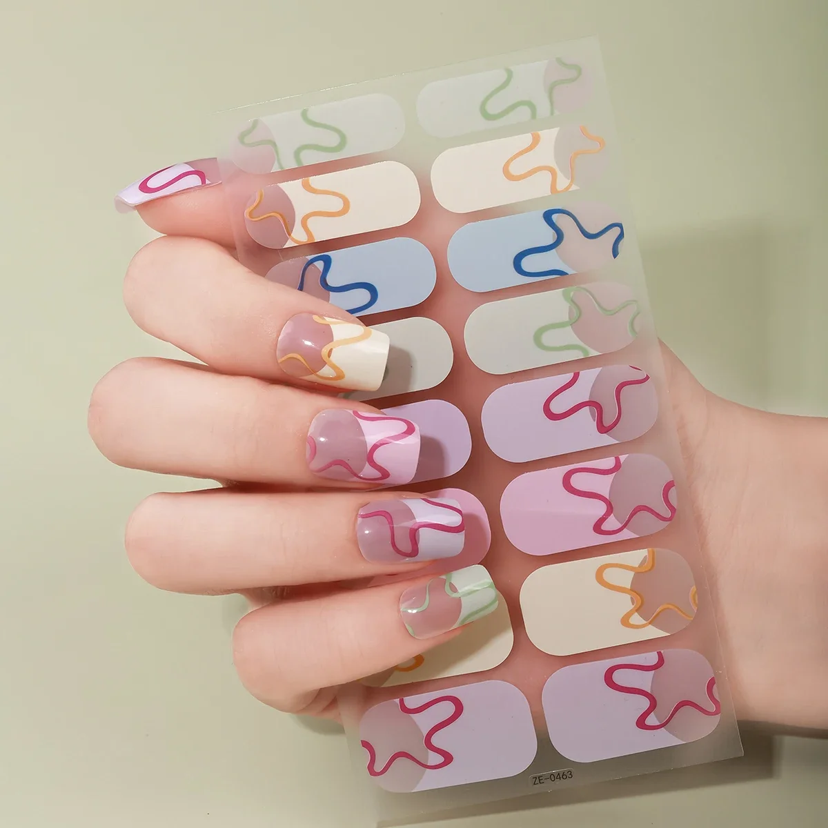 16 نصائح غطاء كامل ملصقات الأظافر الصيف الملونة البولكا نقطة مسمار البولندية الديكور الآيس كريم ذاتية اللصق مسمار الفن ملصق