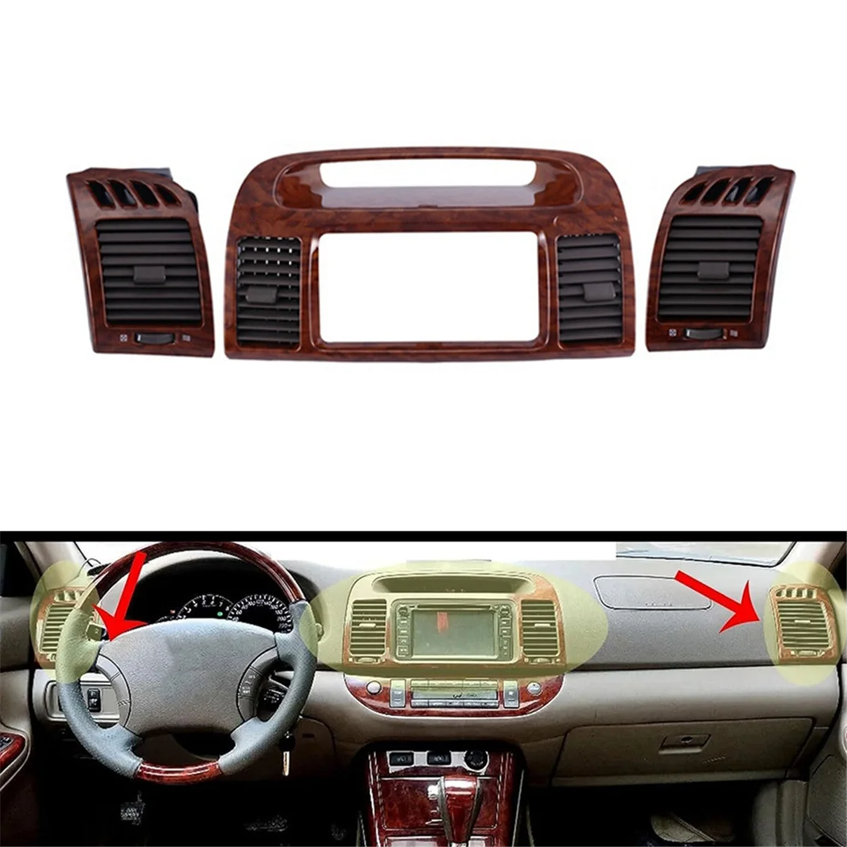 Car Air Vent Outlet for Toyota Camry 2002-2007 Fascia Auto Stereo Panel Mounting CD DVD Radio Dashboard