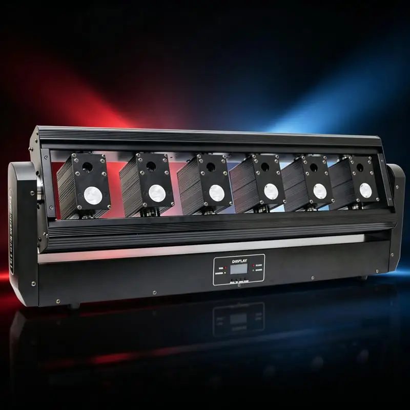 New Arrival  DMX512 12 Eyes 12x500MW Red Laser + 12x5W LED 5W Warm White Beam Moving Head Laser Light Bar 19/44CH DJ Club