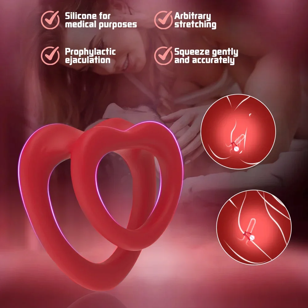 Male Silicone penis lock cock Ring Scrotum bondage Erection Delay Ejaculation Reusable Enlargement ball stretcher Sex Toy to Men