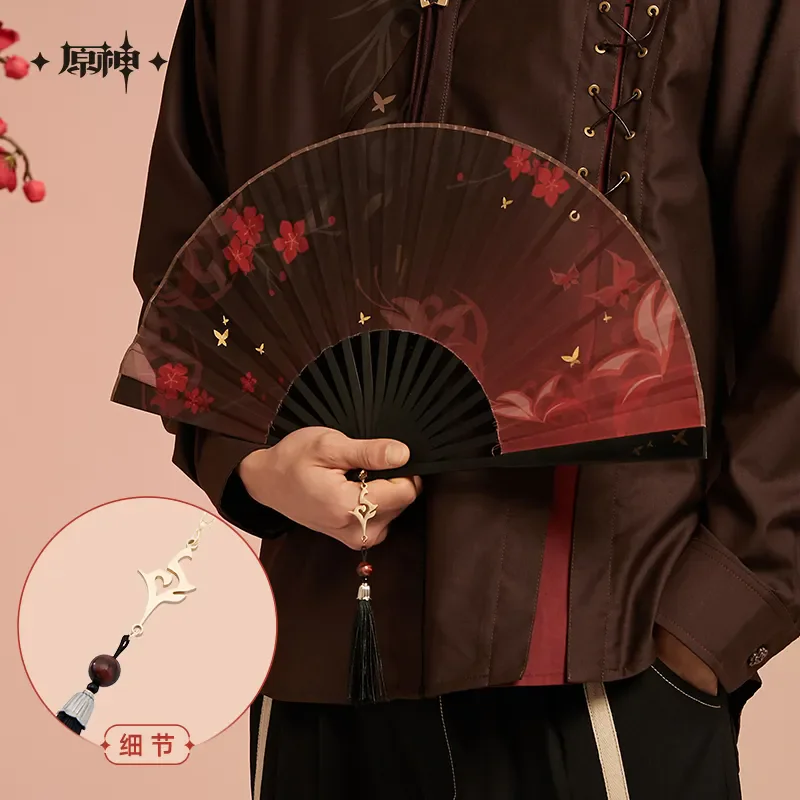 Genshin Impact Official Hu Tao Theme Impression Series Folding Fan In Stock DIY Accessories