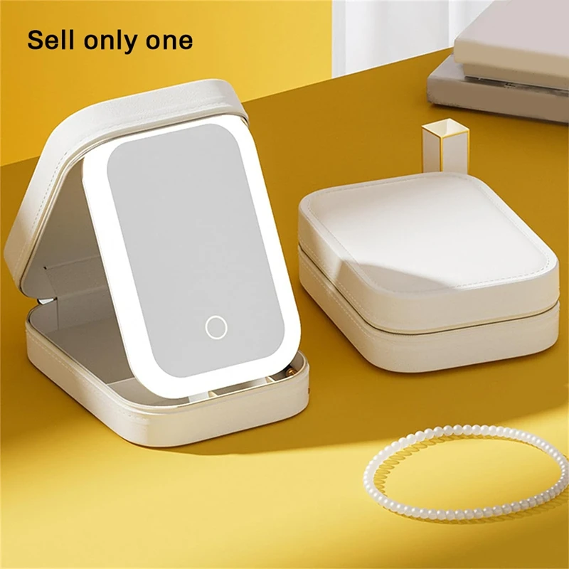 LED trójkolorowa regulowana lustro do makijażu, lustro do makijażu z regulacją jasności w trzech kolorach ze światłami