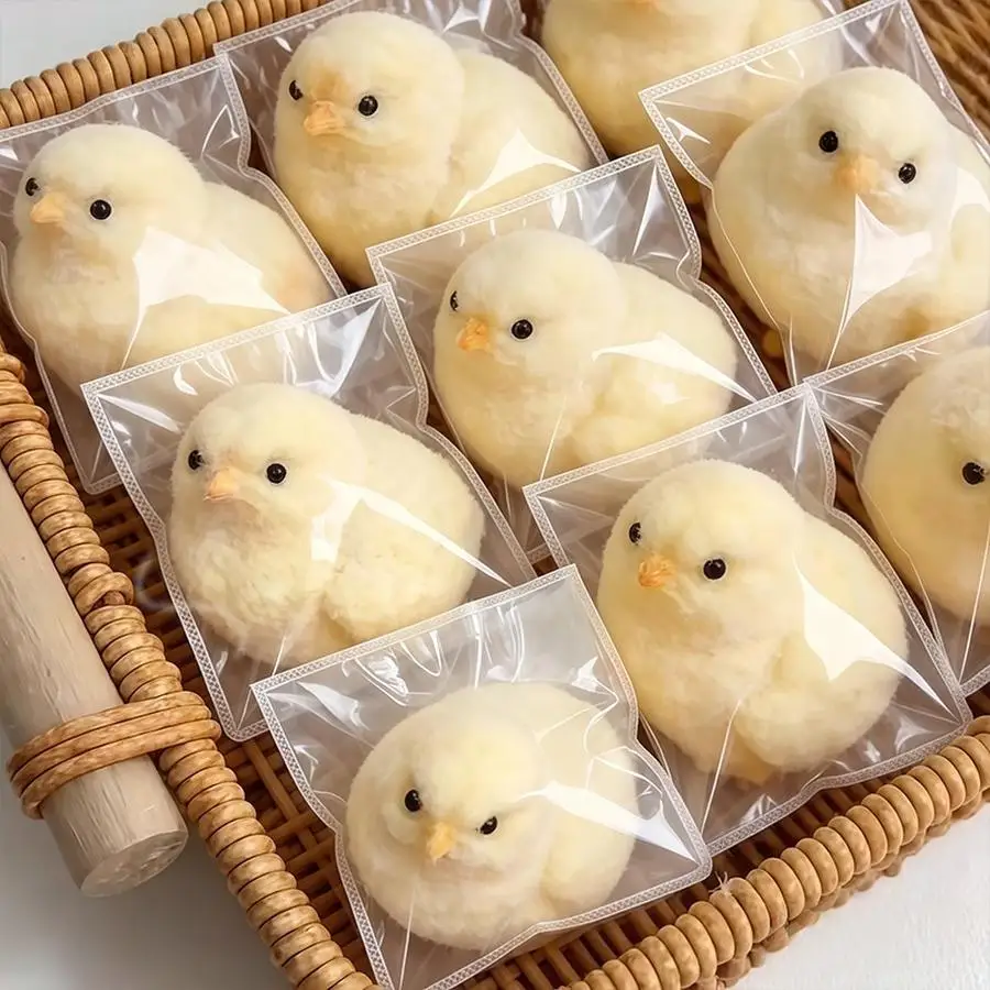 1/5/10/20/50/100pcs Taba Squishy Chick, Handmade Fidget Chicken Sticky TPR Squeeze Toys for Kids, Chick Squishies Toys Stress Re