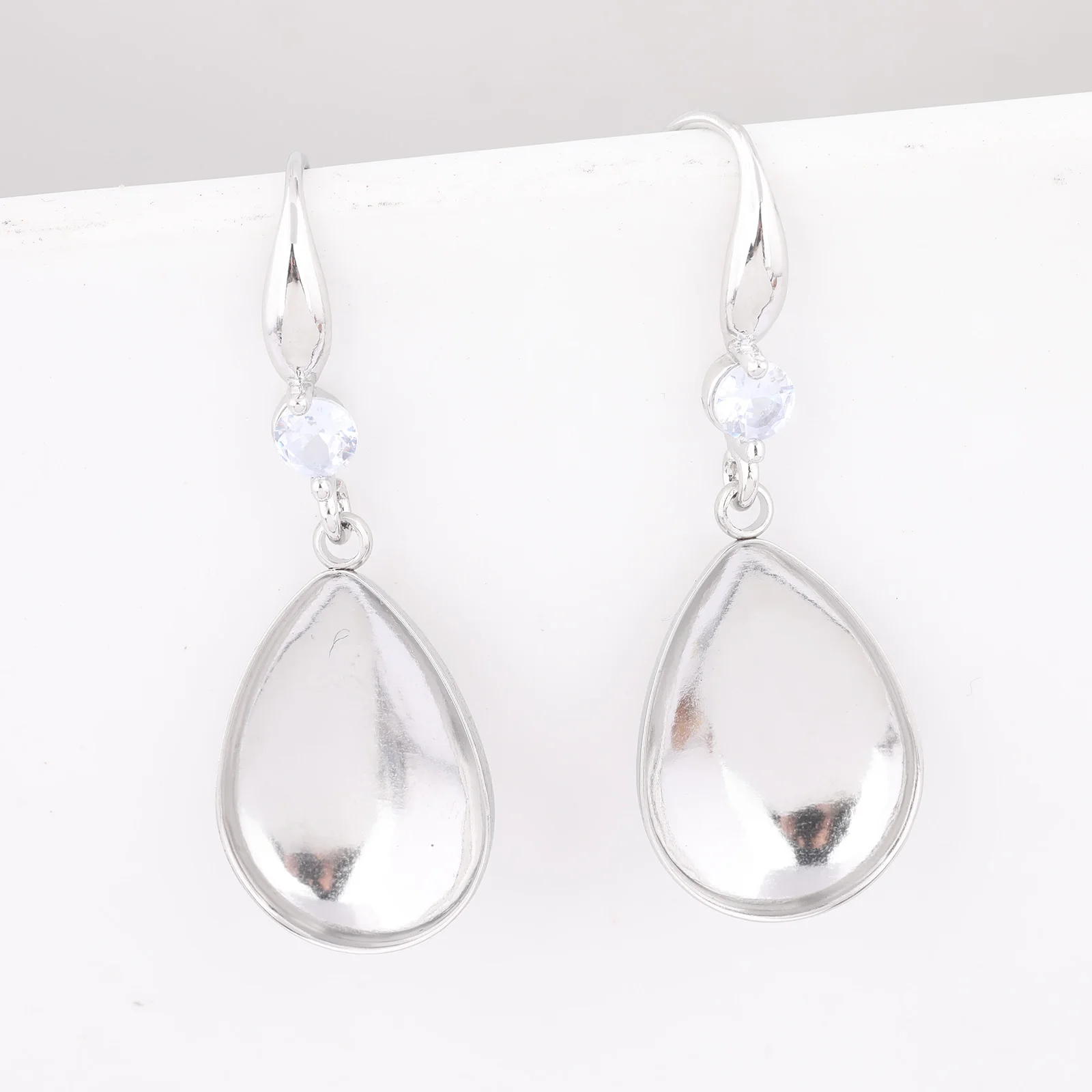 10pcs Stainless Steel Teardrop Earring Cup Base Settings for DIY