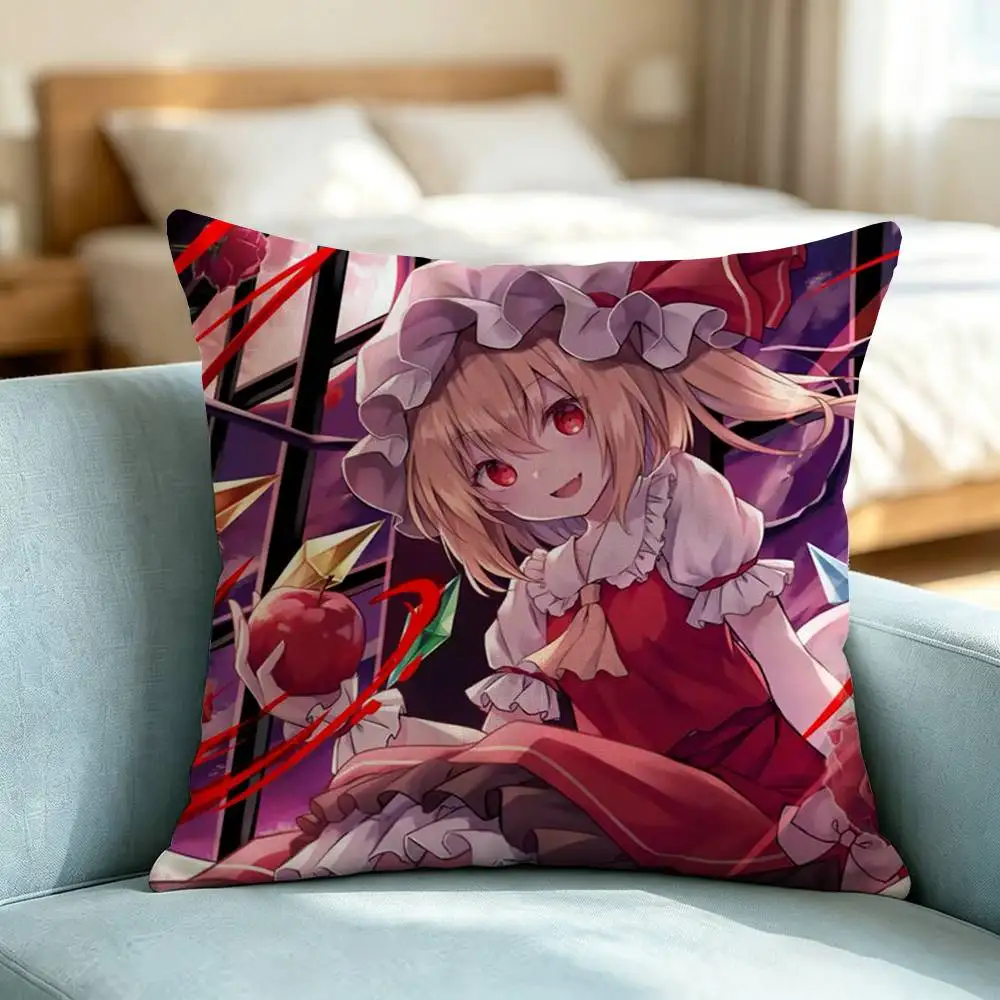Touhou Project F-Flandre Scarlet Square Double-Sided printed Pillow Case Bedroom Bedside Pillow Sofa Cushion Cover Gift