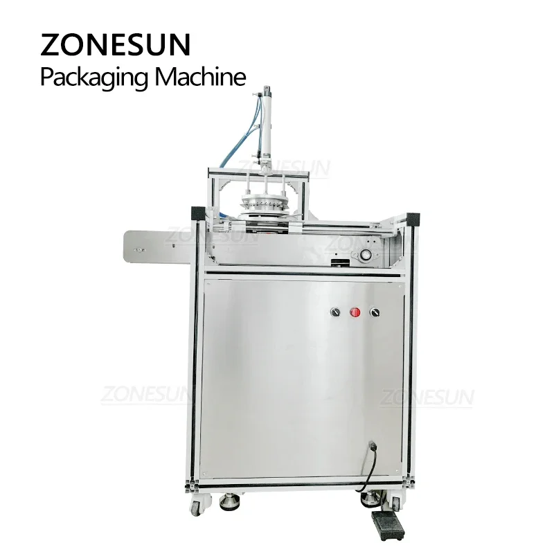 ZONESUN ZS-PK950 Semi Automatic Toilet Cleaner Hotel Soap Cake Teacake Pleated Wrapping Machine Packaging Machine With Conveyor