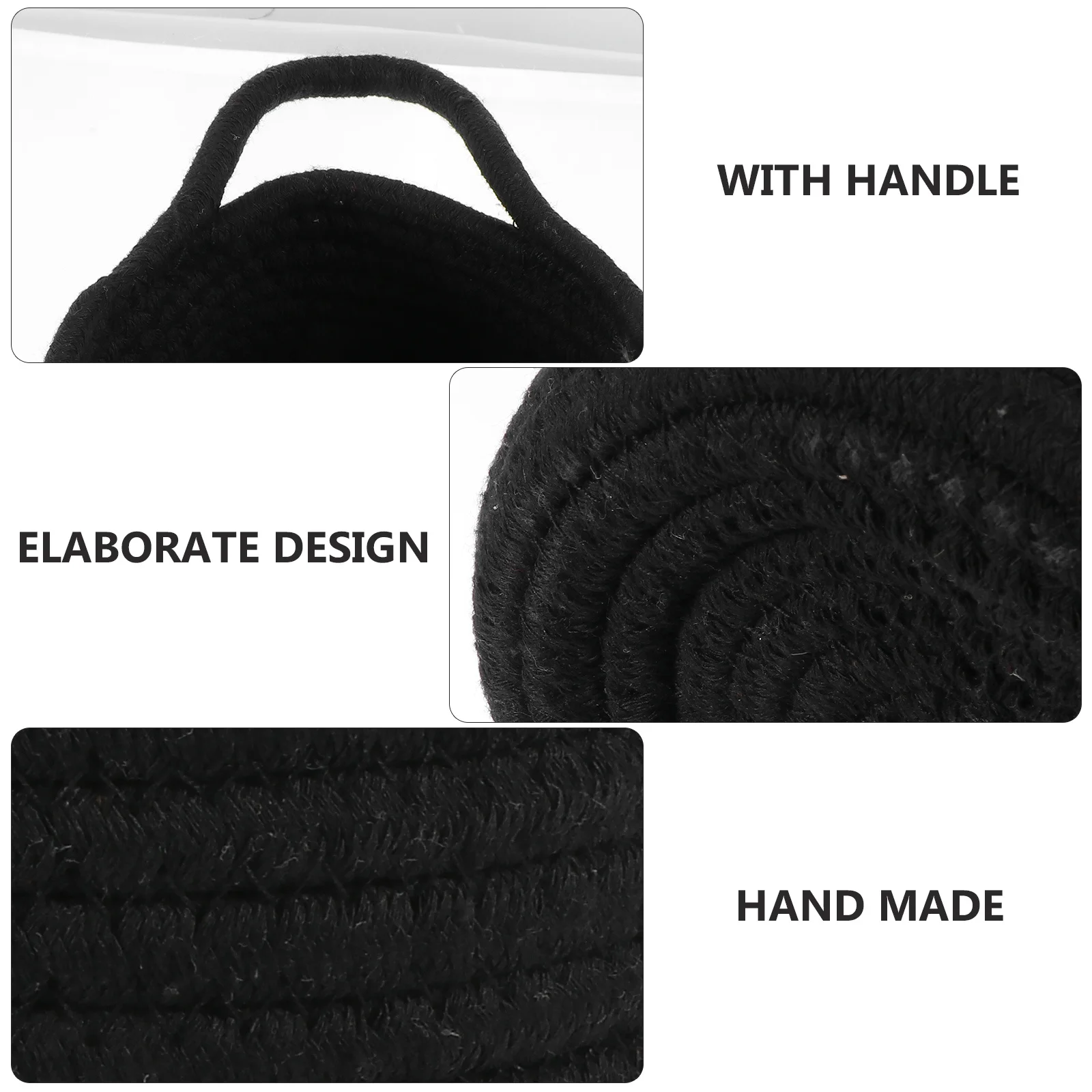 

2pcs Cotton Rope Woven Storage Basket Round Desktop Organizer For Bedroom Makeup Cosmetics Accessories Household Items Holder