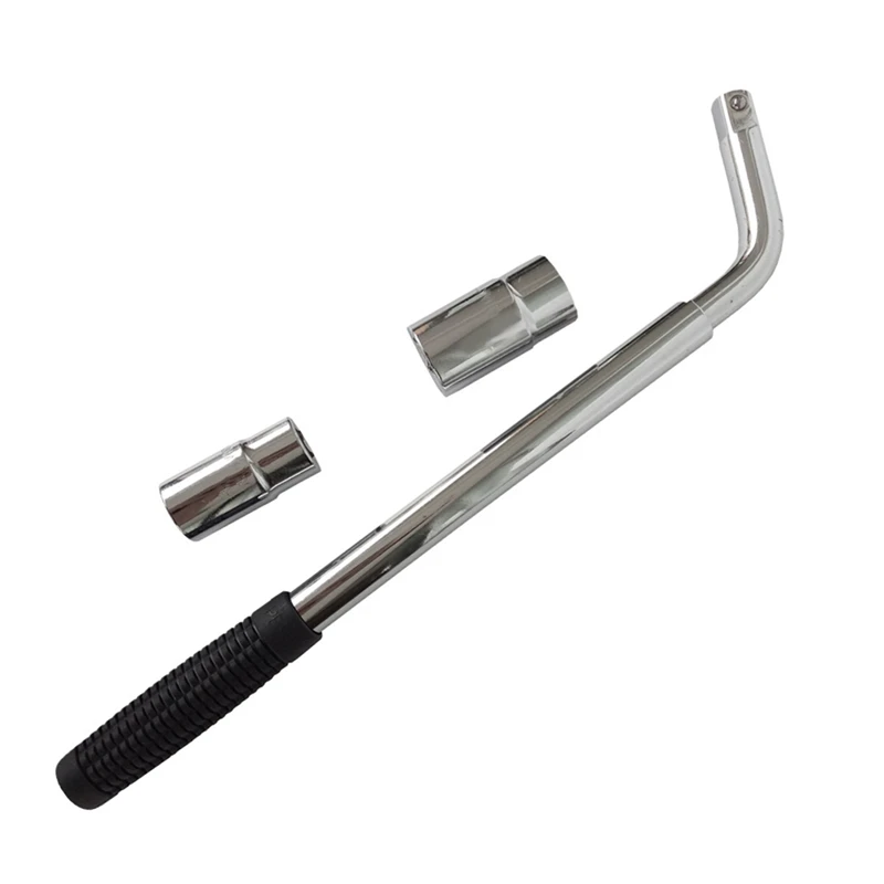 380-500 Mm Extendable Lug Wheel Brace Wrench Telescopic Auto Socket Tyre Nut 17, 19, 21, 23Mm L-Shaped Tire Wrench