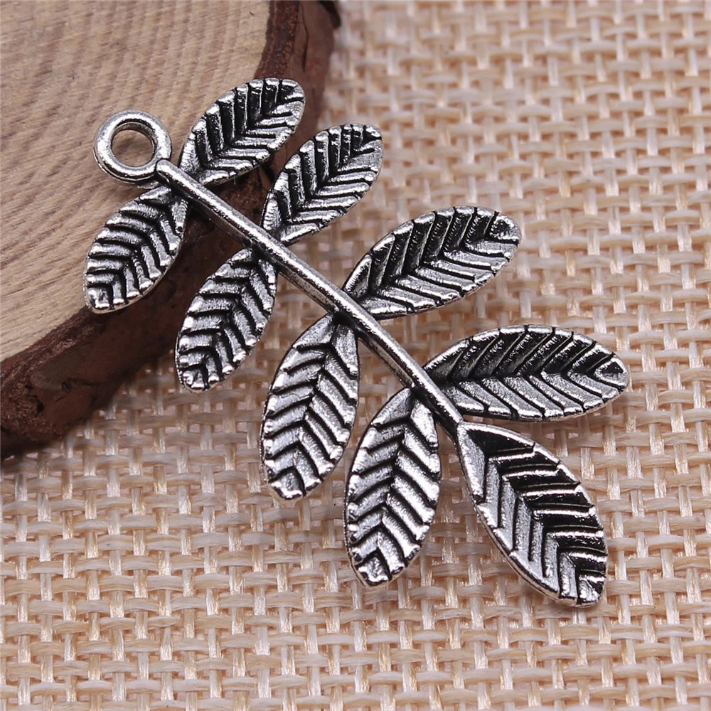 WYSIWYG 5pcs 38x22mm Antique Bronze Color Antique Silver Color Branches Charms For Jewelry Making DIY Jewelry Findings