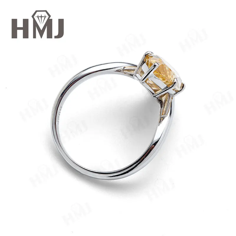 5 Karat Maßgefertigter Ring mit Moissanit-Diamanten im Marquise-Schliff, Champagnerfarben, 925 Sterling Silber, Hochzeits-Verlobungsring, Ewige Liebe – Detail 5