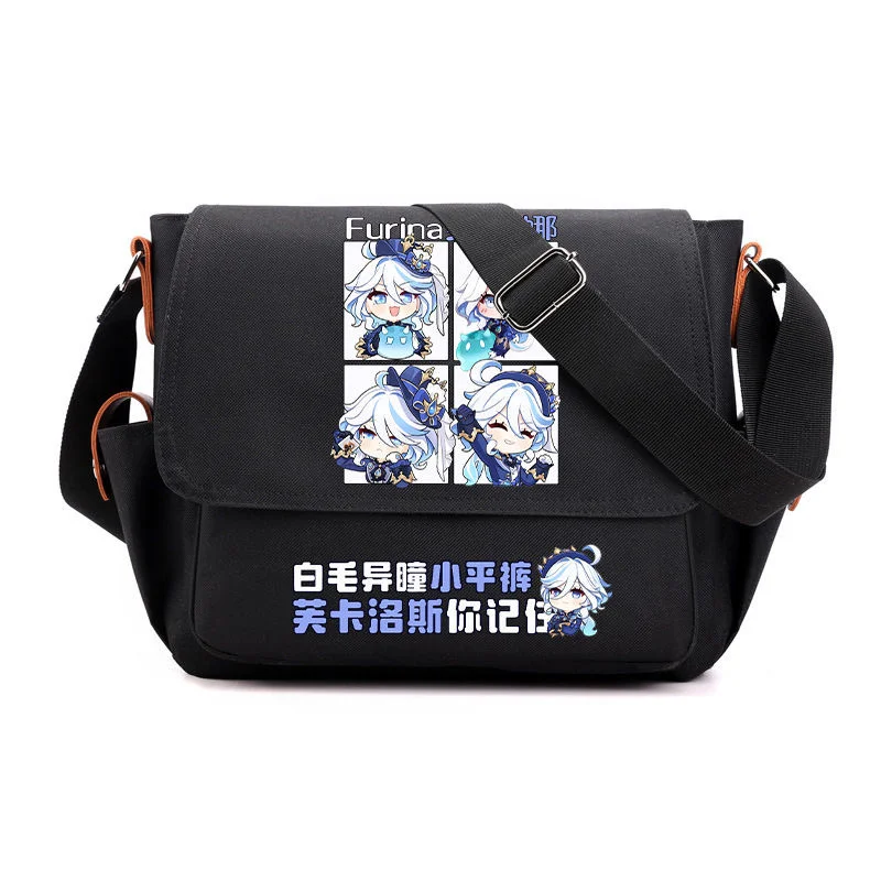 

Game Genshin Impact Cartoon Shoulder Bags Satchel Bag Furina Men Women Causal Adjustable Strap Messengerbag Crossbody Travlbag