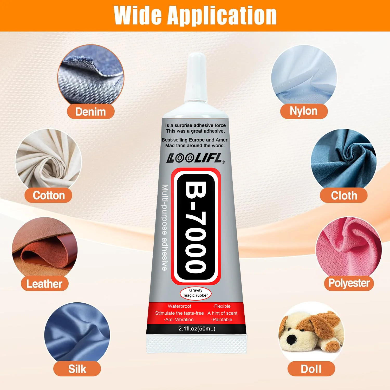 Fabric Adhesive, Washable Transparent Clothing Adhesive, Used for Patching, Clothing, Denim, Leather, Fabric, Doll Repair