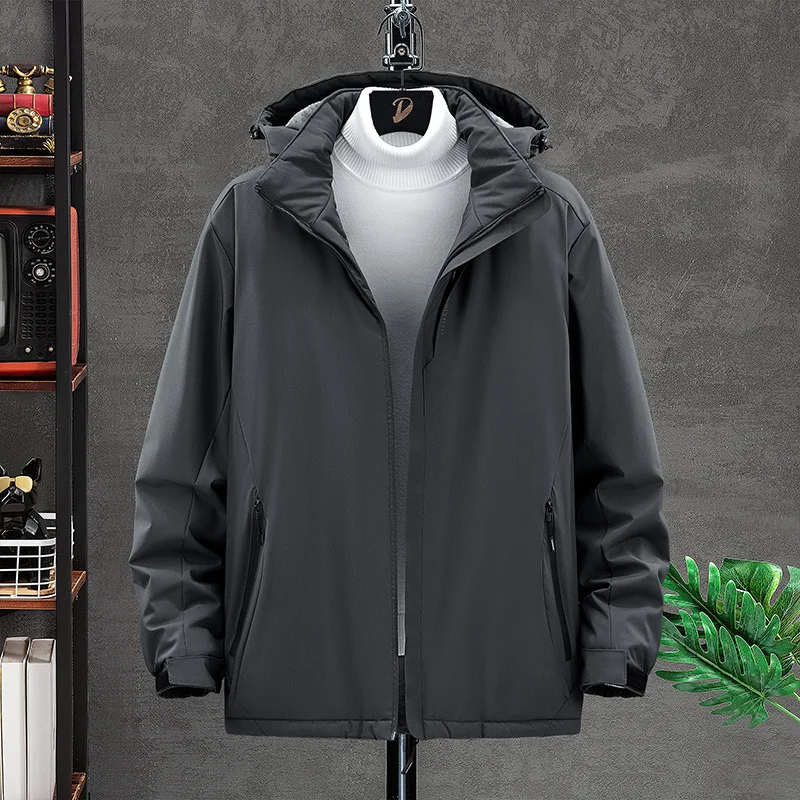 Men Plus Size Jacket Winter Outerwear Oversize Coat Fleece Down Warm Parka Male 8XL 9XL Big Hooded Waterproof Jacket Men