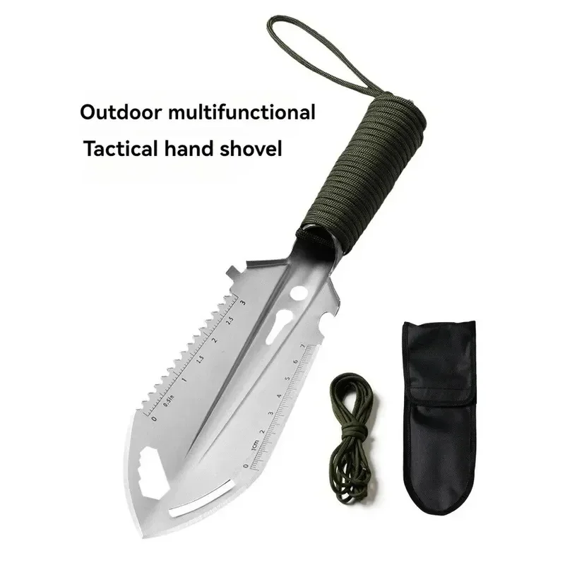 Camping Portable Engineer Shovel, Field Survival Tools, Outdoor Stainless Steel Multi-functional Small Tactical Hand Shovel - view 3