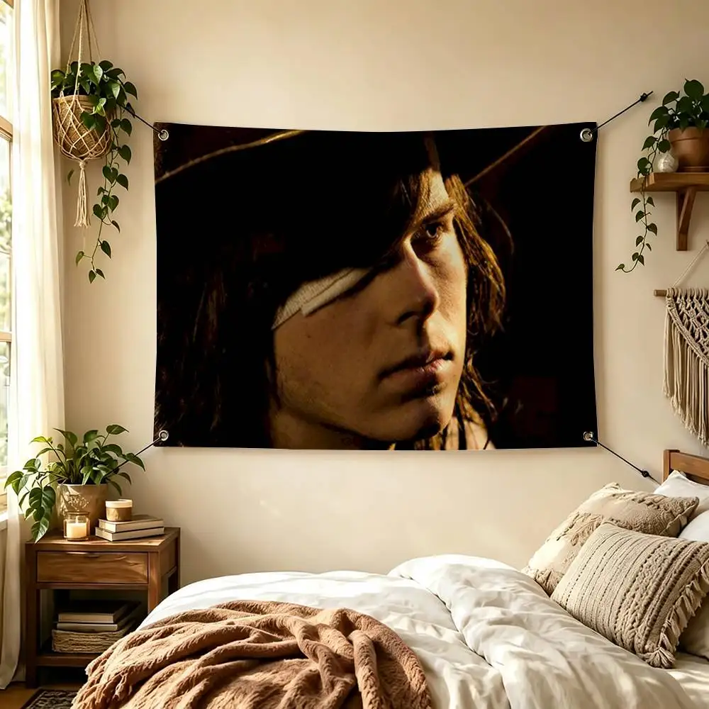 Carl Grimes The Walking Deadpng Flags Wall Hanging Tapestry Outdoor Garage Room Decorative flag Background Blanket