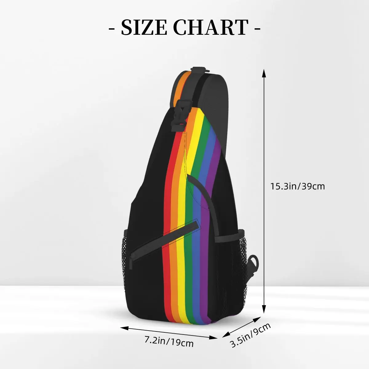 Regenboog Pride Lgbt Strip Kleine Sling Bag Borst Crossbody Schouder Rugzak Outdoor Sport Dagrugzakken Regenboog Homo Mannen Vrouwen Boekentas