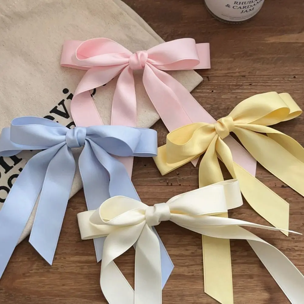 

Fashion Ballet Bowknot Hair Clip Solid Satin Spring Barrettes Cute Braiding Hair Tool Women Girls