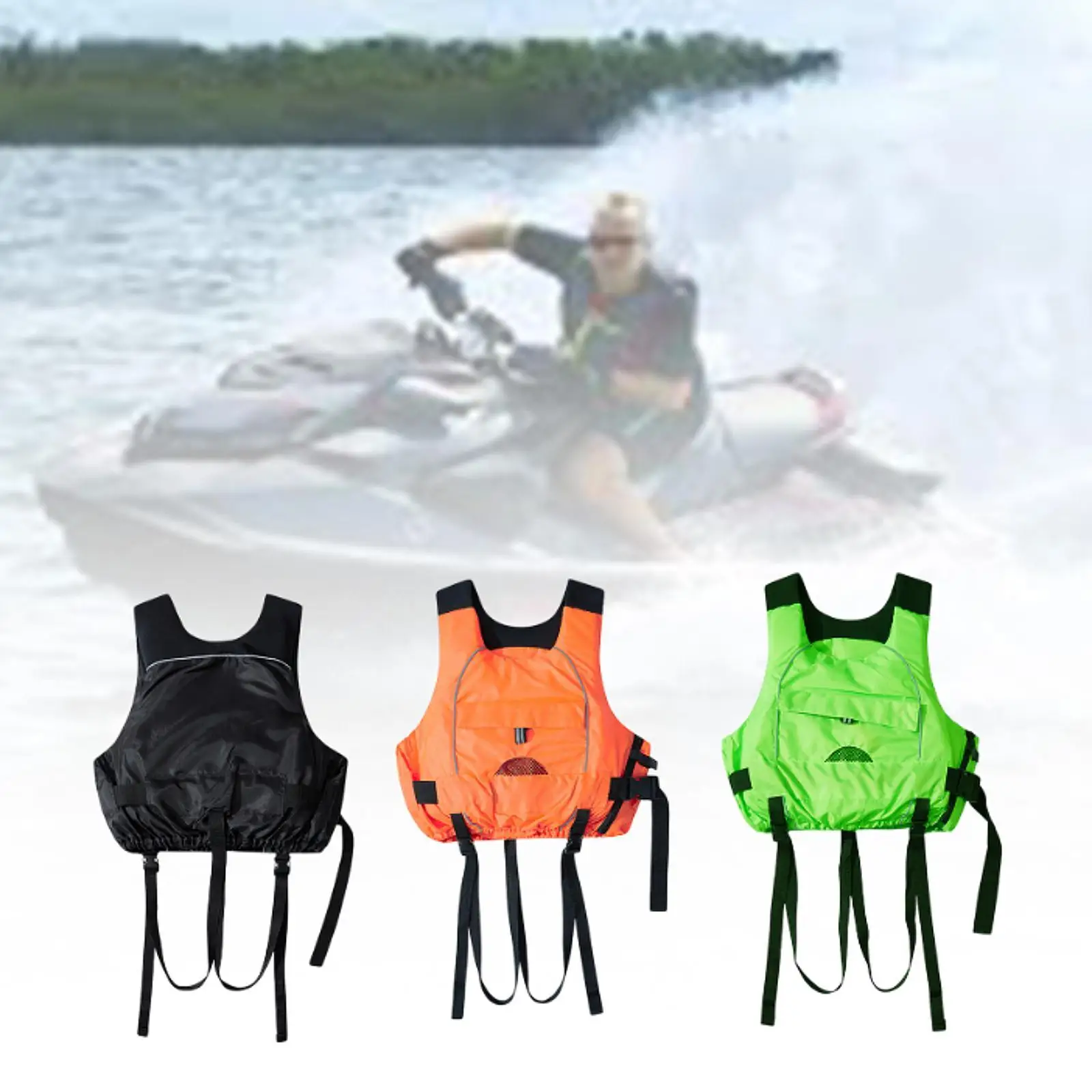 

Swim Float Jacket Zipper Buoyancy Swimsuit for Kayaking Rafting Wakeboarding