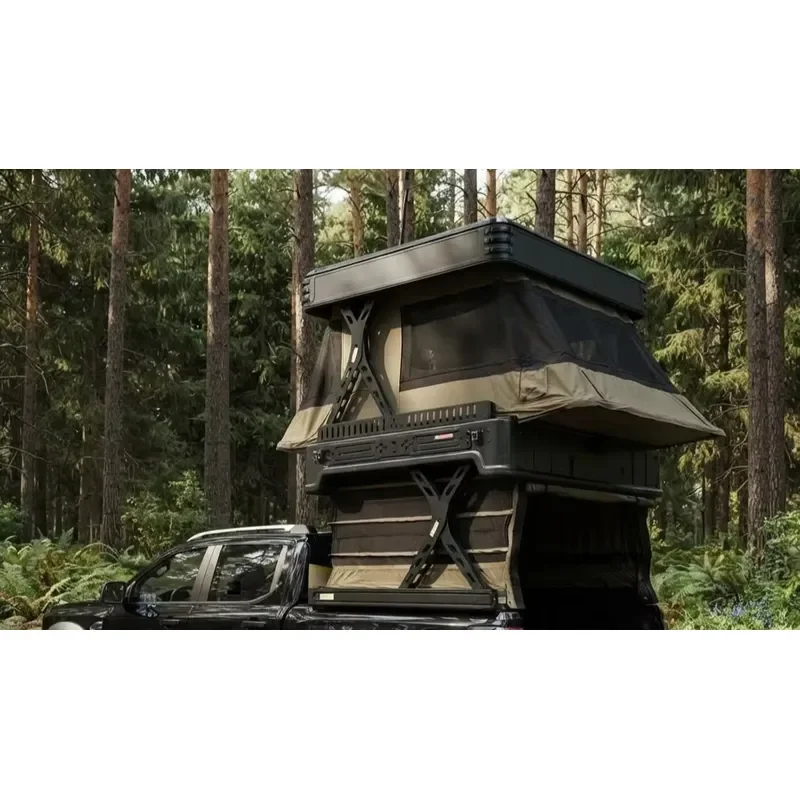 Luxurious Roof Tent with Aluminum Honeycomb Shell 210D Tear-resistant Oxford Fabric Suitable Overnight Camping in Wild