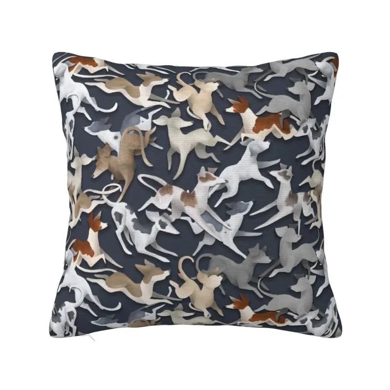 Funda de almohada personalizada con selección de galgo suave, decoración cuadrada, bonita funda de cojín para perro galgo Whippet