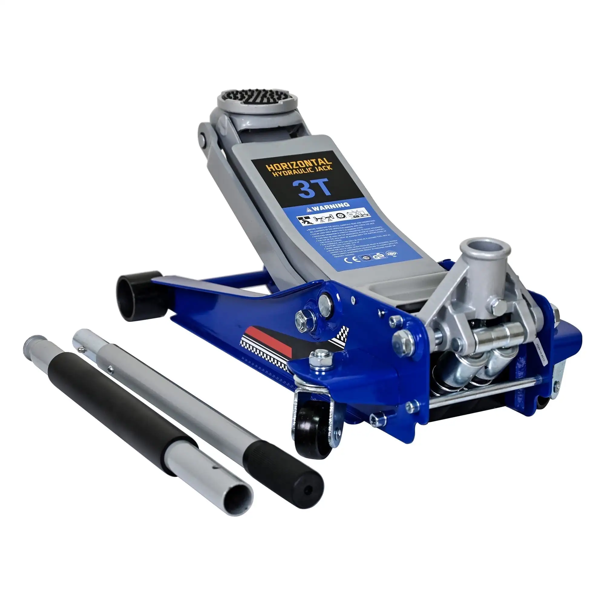 

3-Ton Capacity Low-Position Steel Vehicle Floor-Mounted Hydraulic Jack,Blue