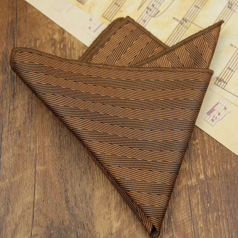 Classic Striped Pocket Square, Green Dots Design
