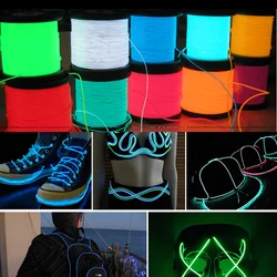 Glow EL Wire Cable LED Neon Christmas Dance Party DIY Costumes Clothing Luminous Car Light Decoration Clothes Ball Rave 5m