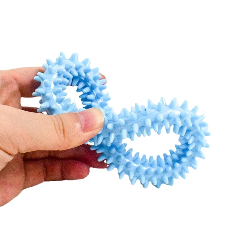 Puppy Teething Spikey Ring Chew Toy, Non-Toxic TPR Rubber for Small to Medium Dogs,Pet Chew Toy for Training Fetching Teething