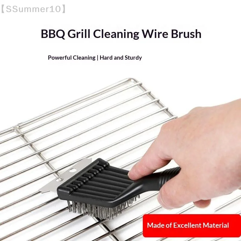 【SSummer10】8-Inch Heavy-Duty Grill Brush-Stainless Steel Wire Extra Strong Cleaning Brush For Outdoor And Home Cooking Tools【SS】