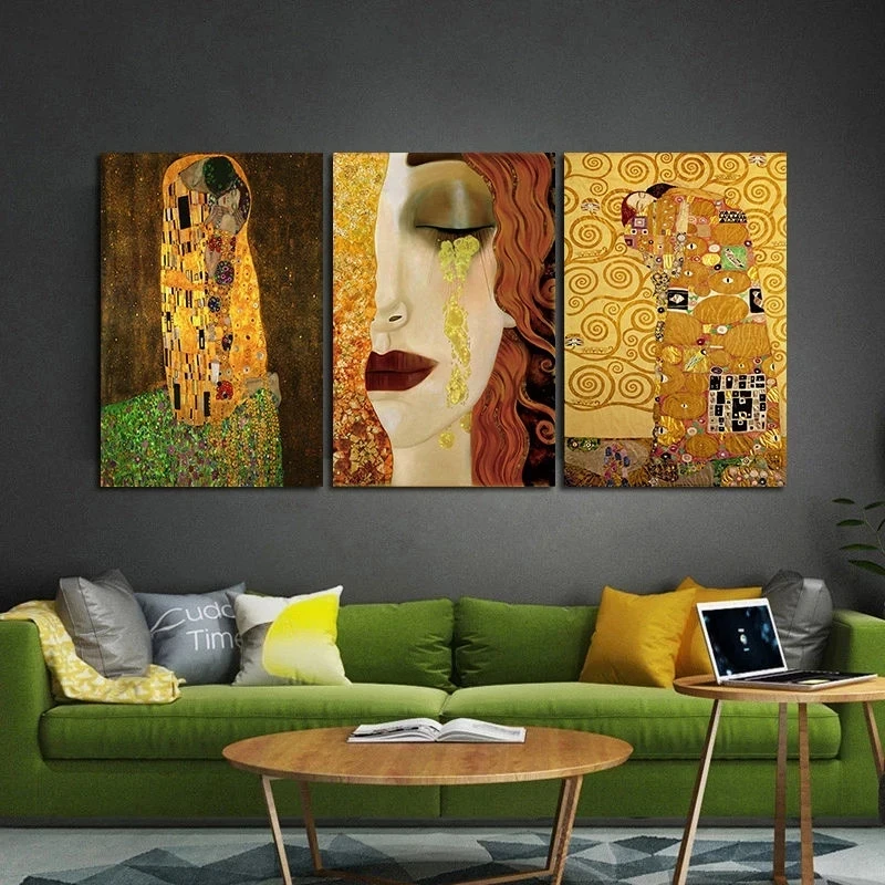 World Most Famous Oil Canvas Painting Series Classic Artist Gustav Klimt Posters Prints Wall Art Picture for Living Room Cuadros